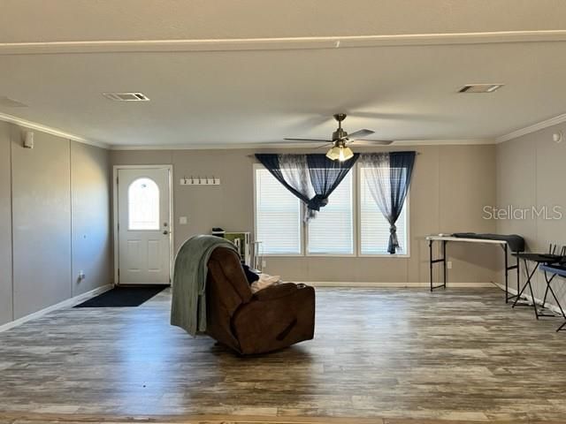 Living Room and  Front door from Kitchen