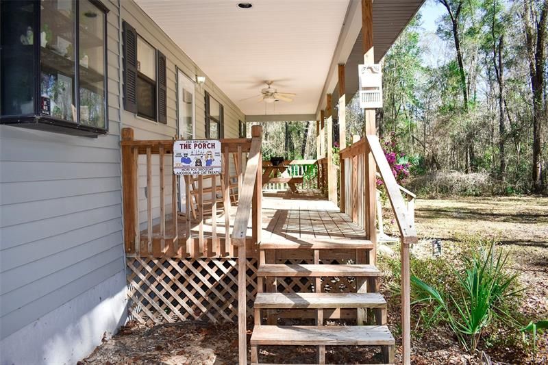 Side entrance to covered porch