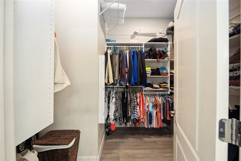 The decked out master closet with a customized organizer
