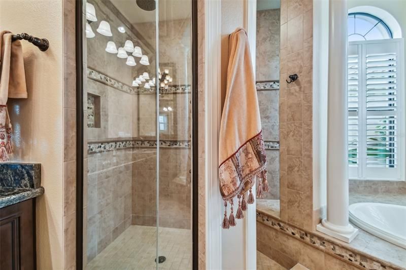Large Shower ~ Bench ~ Rainfall Shower Head ~ Plus Two Others