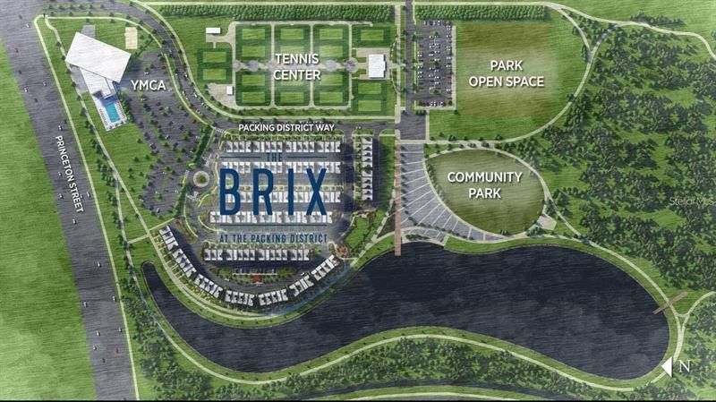 The Brix sits next to the new YMCA, Amphitheater, and Tennis Courts.