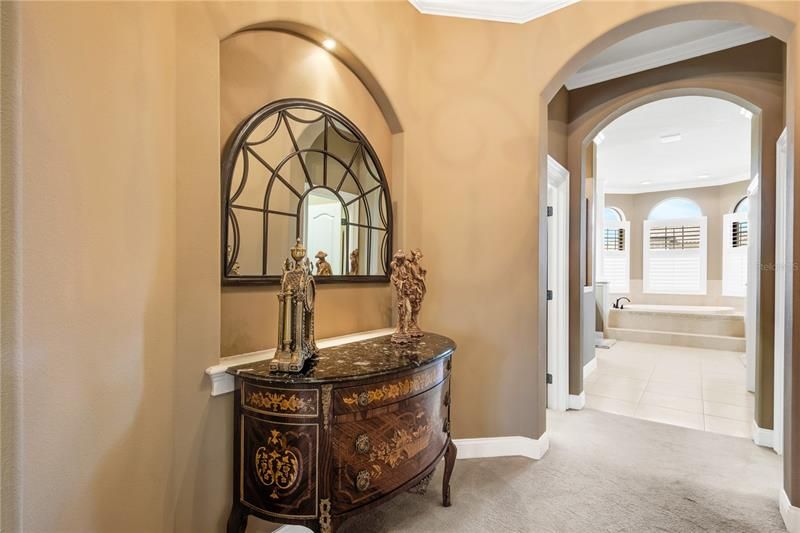 MASTER SUITE FOYER  to left is owner Suite to the right is 2 WALK IN CLOSETS and MASTER BATH