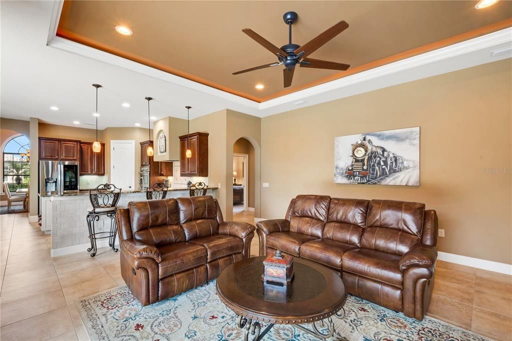 FAMILY ROOM with view back to the Kitchen