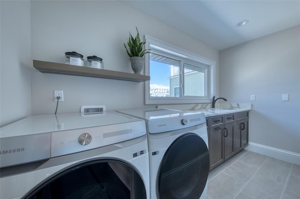 laundry room with Cambria countertops