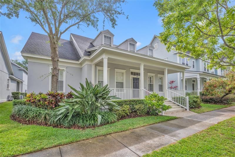 large front porch and charming entry