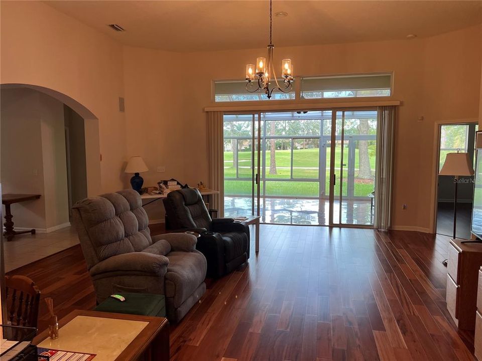 Great room facing sunroom