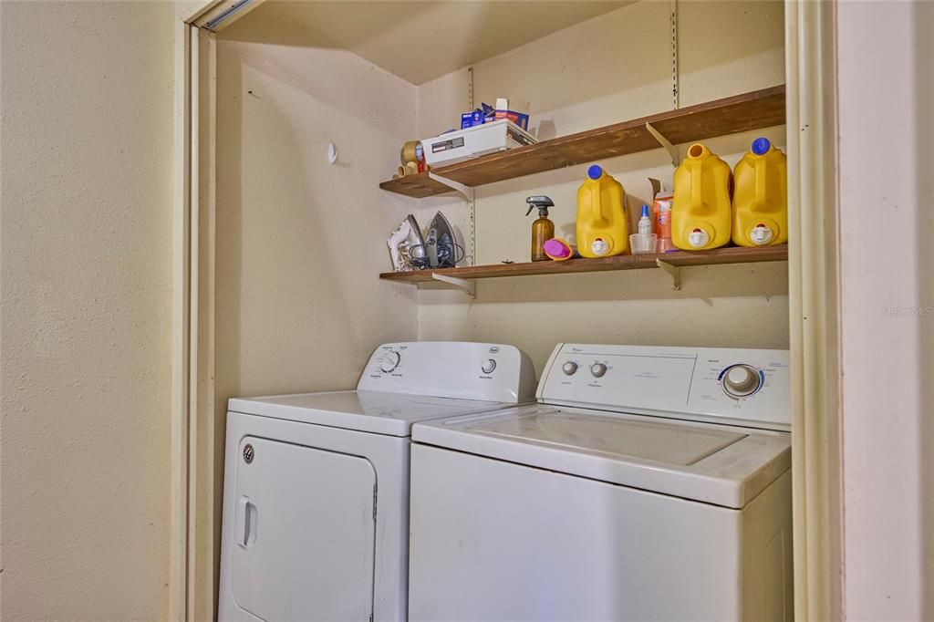 Laundry closet is located in the indoor utility room