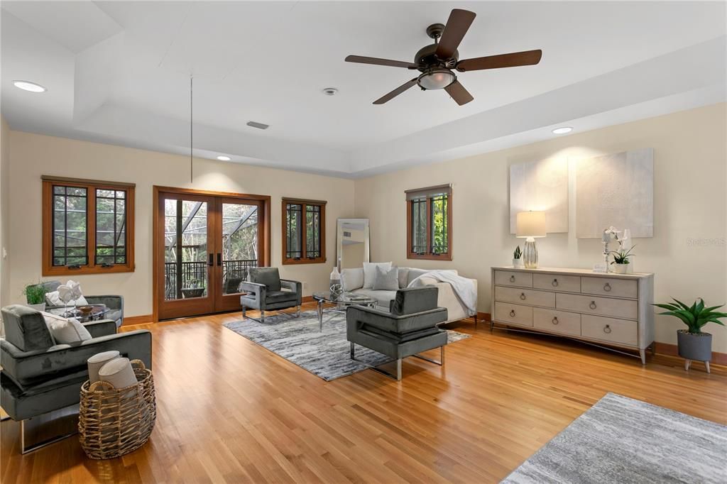 French doors to the outdoor porch