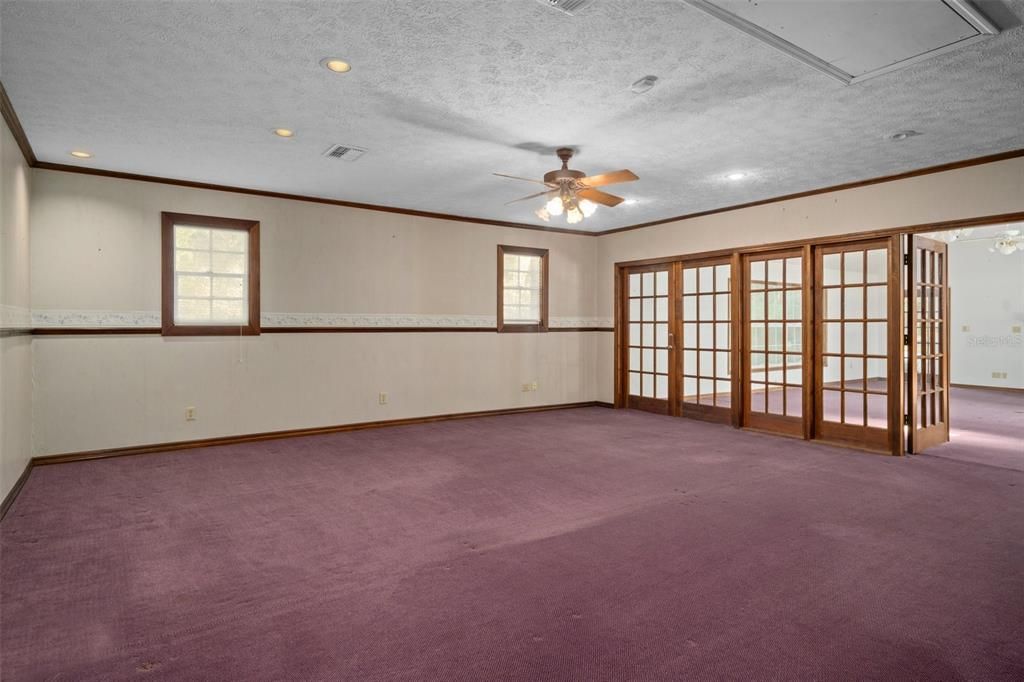 Great Room-huge-2 rooms together with row of French Doors between