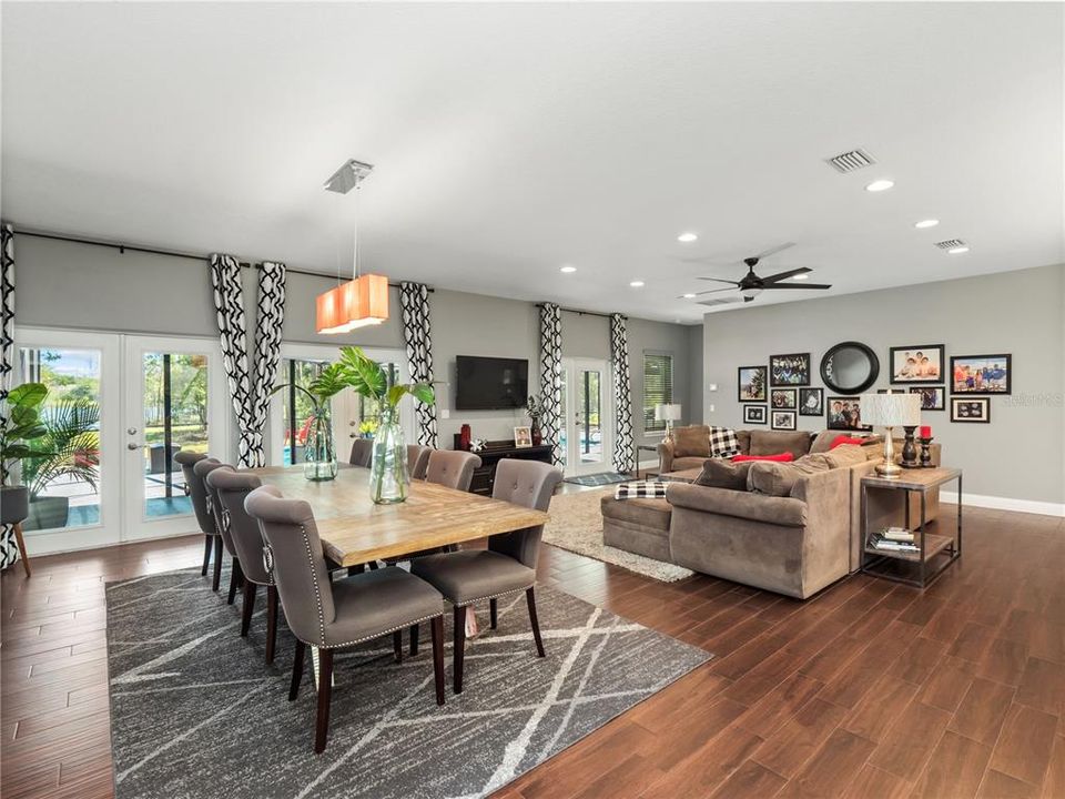 Great Room with French Doors to pool and patio