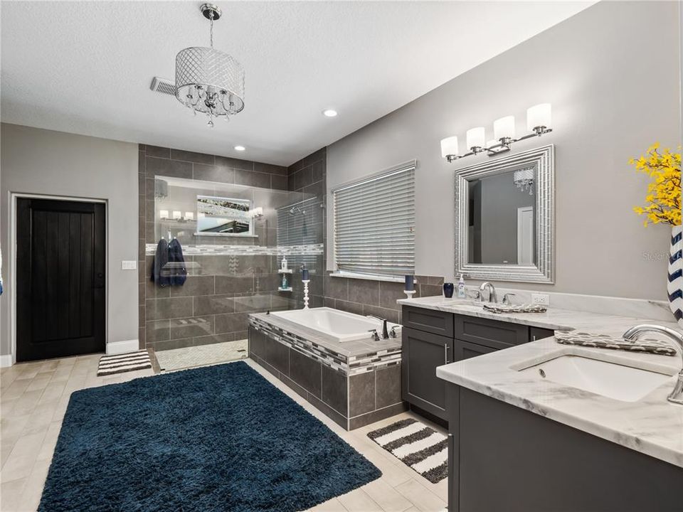 Master Bathroom with access door to pool