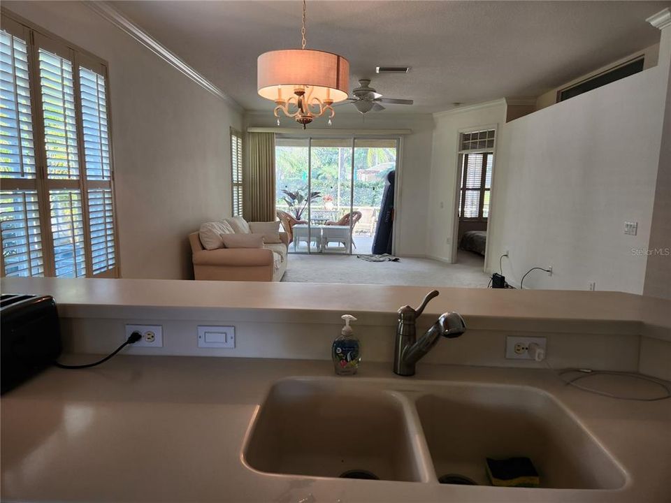 Kitchen open to Dining area