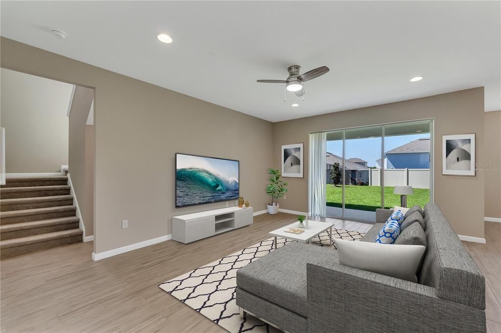 Living Room virtually staged