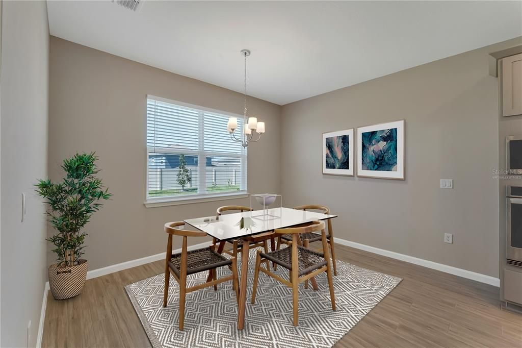 Dining room virtually staged