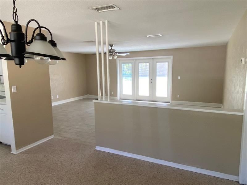 Open area dining room