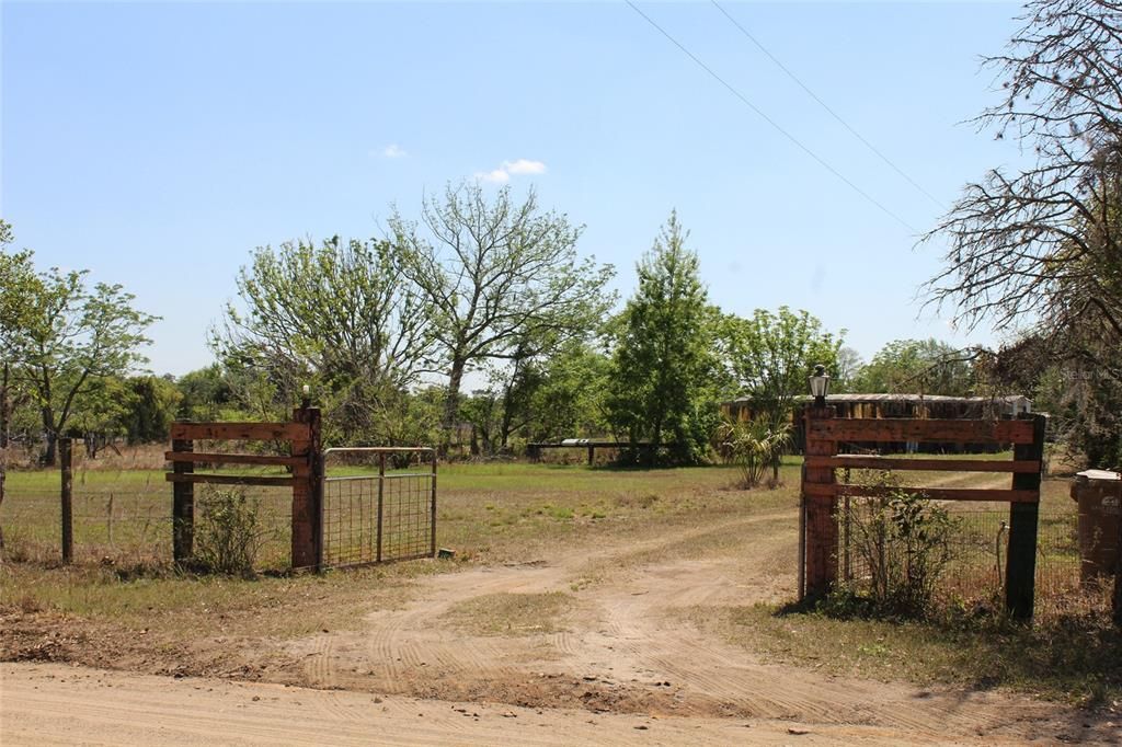 Gate to entrance of Fenced property