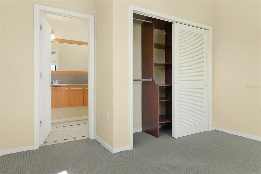 Master bedroom with built-in closet