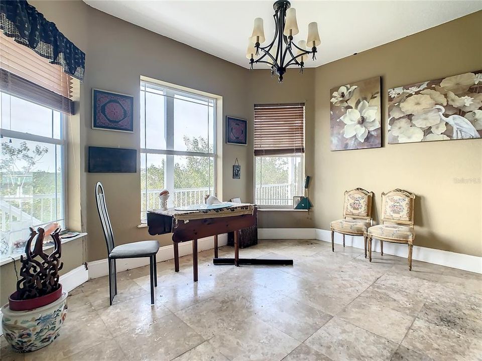 Dining area, travertine floors