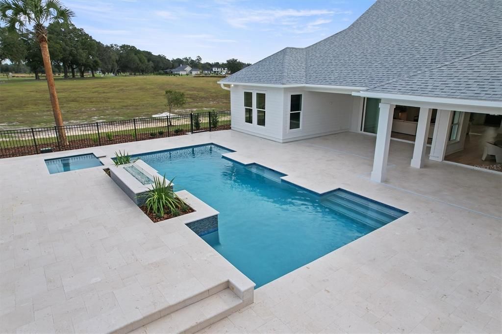 Outdoor Fireplace and Pool