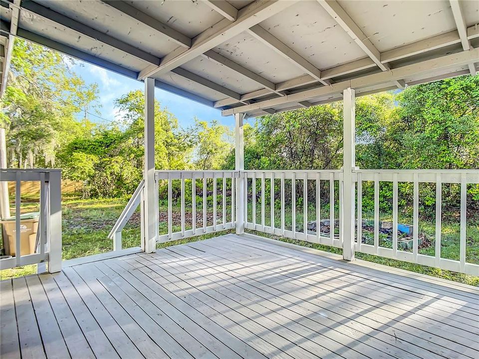 Spacious back porch