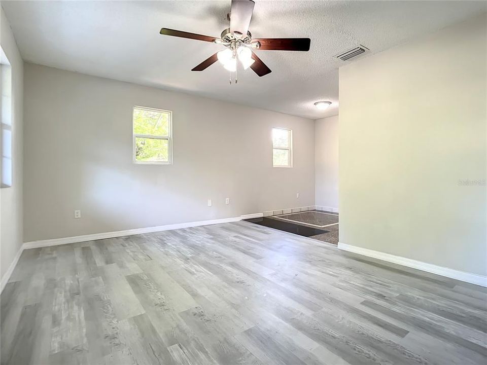 Living room and dining area