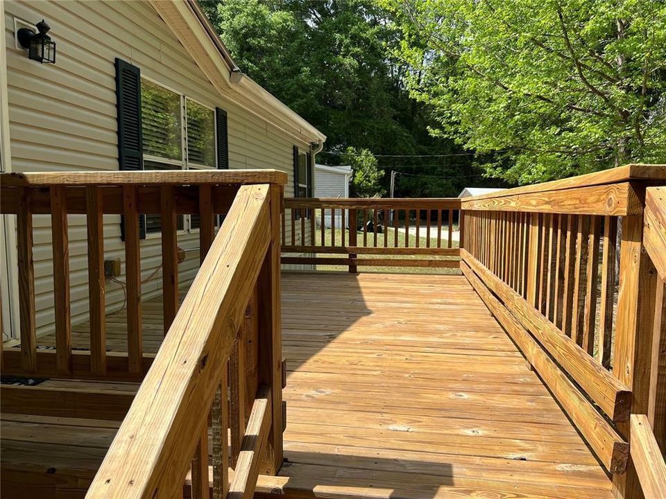 Wood deck on front and back