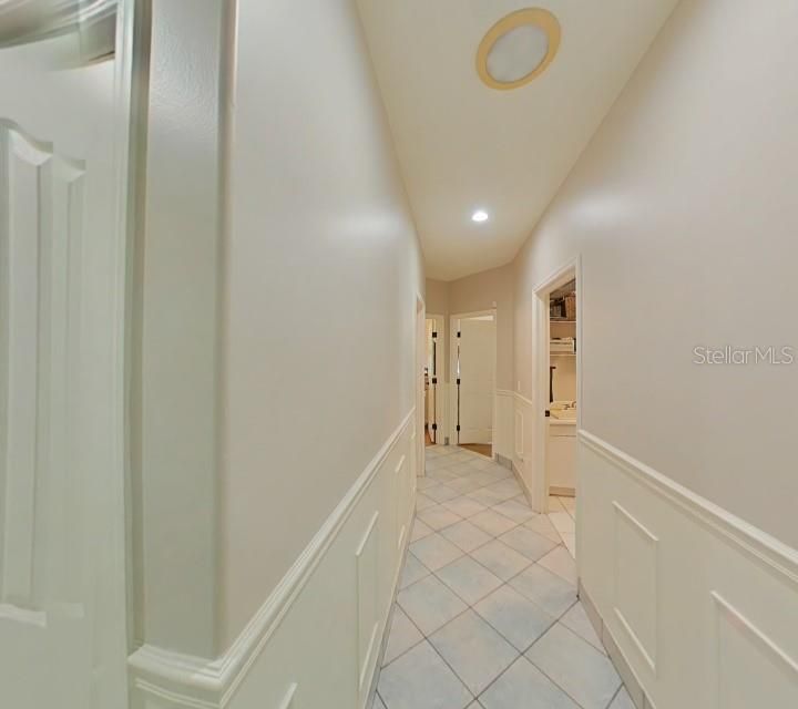 Hall to Bedrooms, bath and laundry room