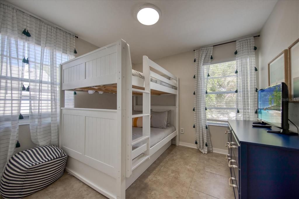 Guest bedroom with bunkbeds  on second floor.
