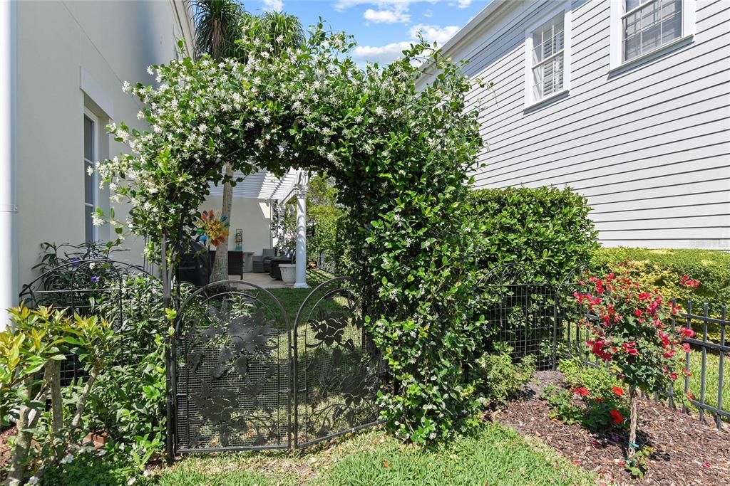 Front/Side Yard with Beautiful Trellis