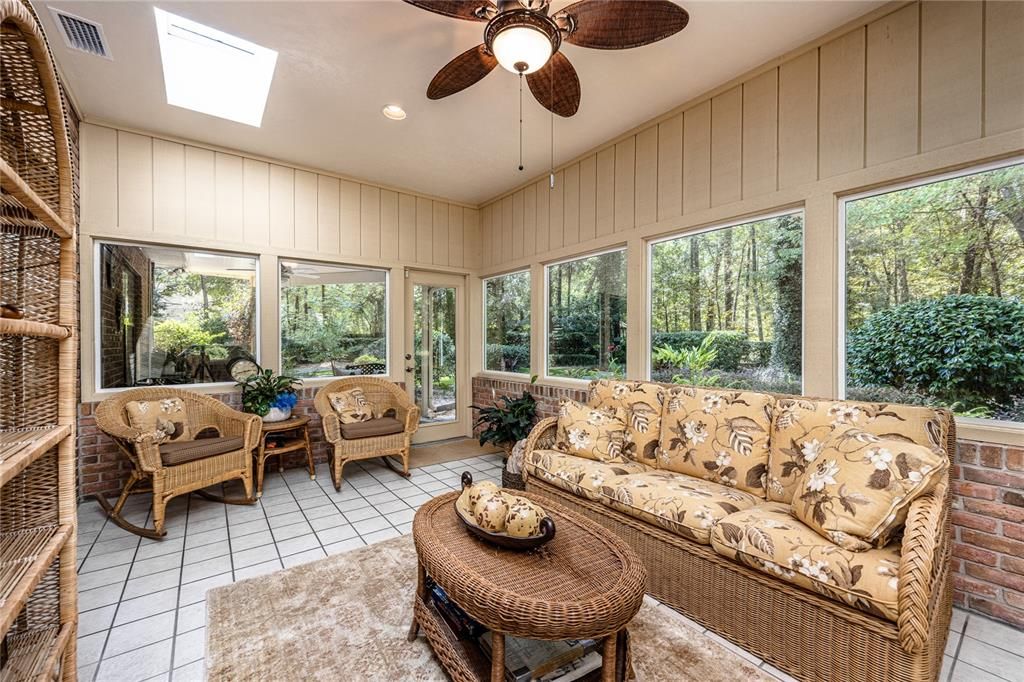 Air-conditioned Florida Room with skylights