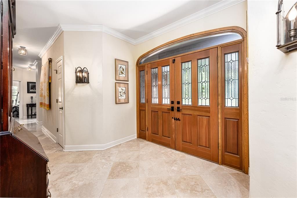 Foyer and beautiful double entry doors