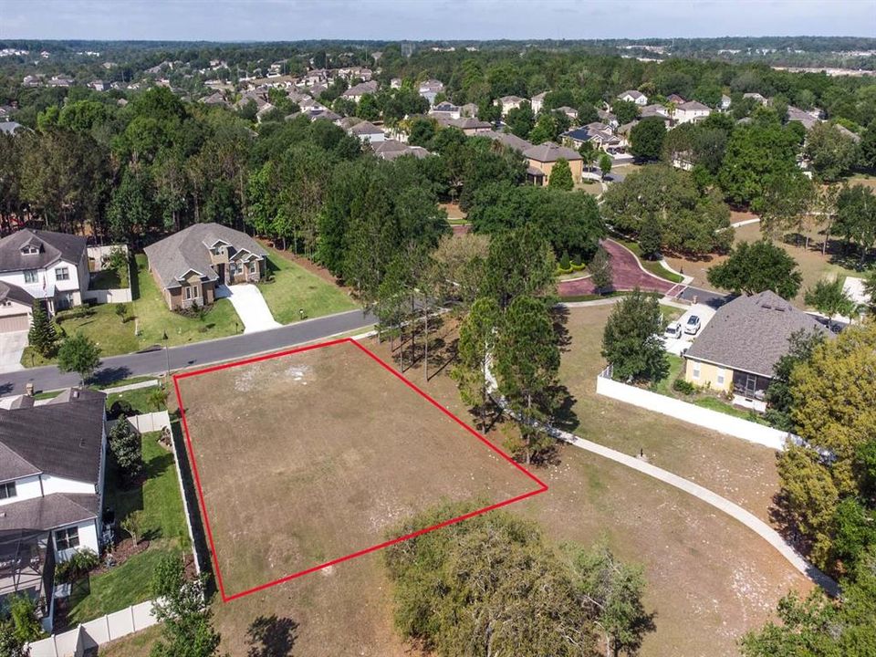 Aerial back view of property