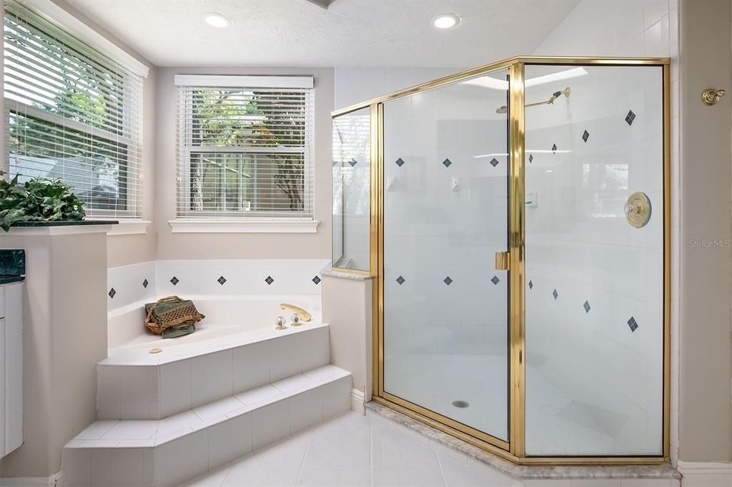 Master with separate shower and garden tub