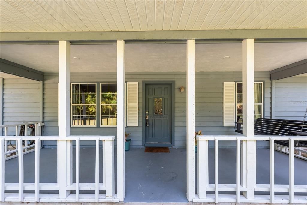 Looking into the the porch and front door.