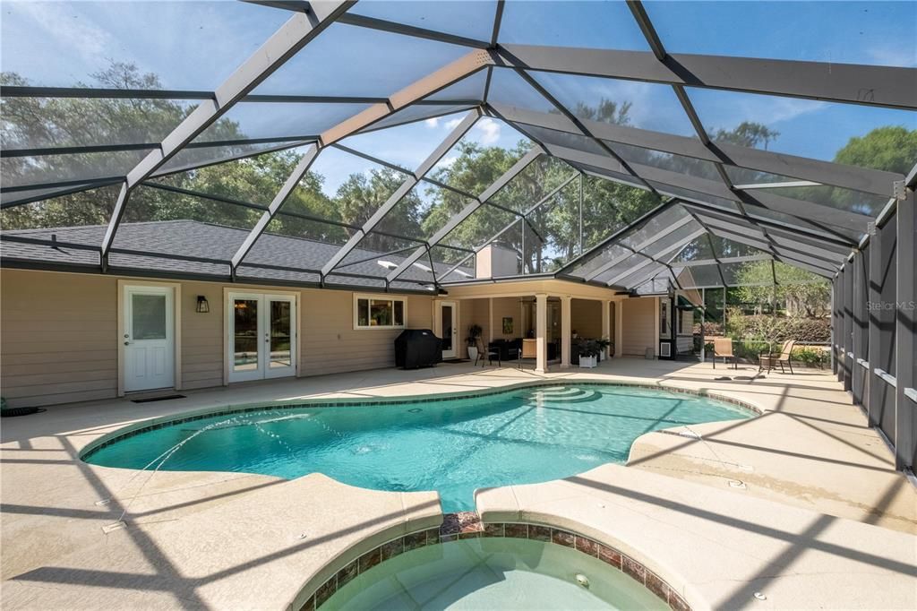Pool and the back of the home with three separate access points