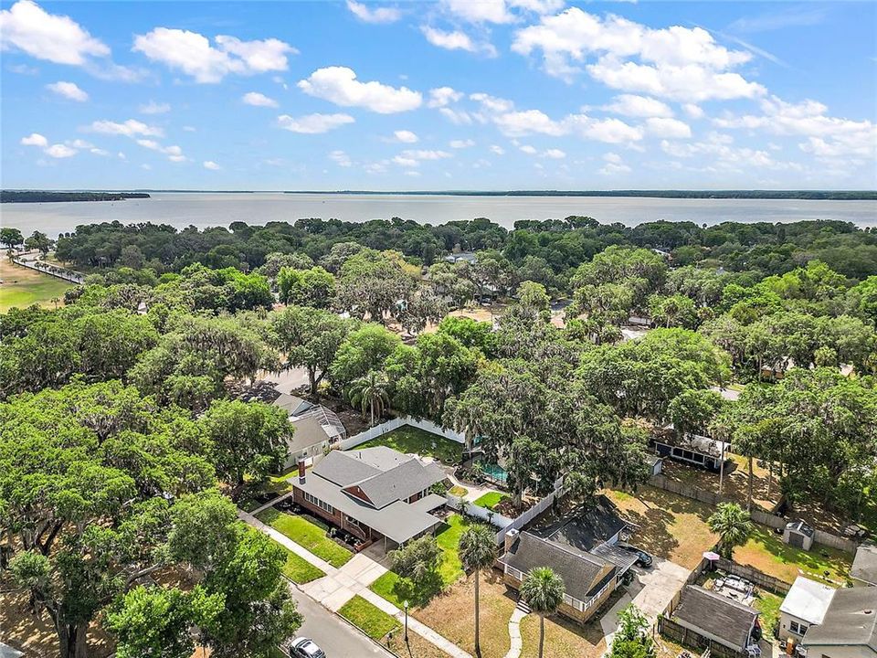 Aerial of Property with Lake Views