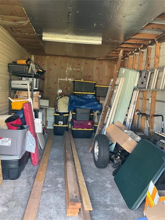 Storage area in back of garage