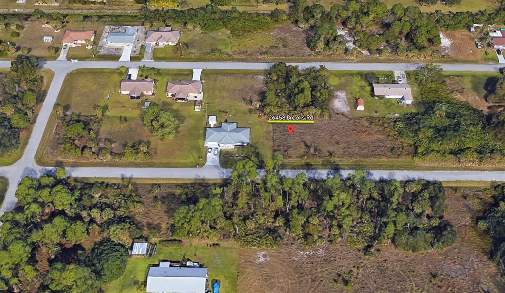 Aerial view of lot location