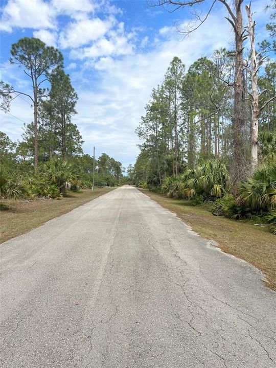 Looking north to dead end