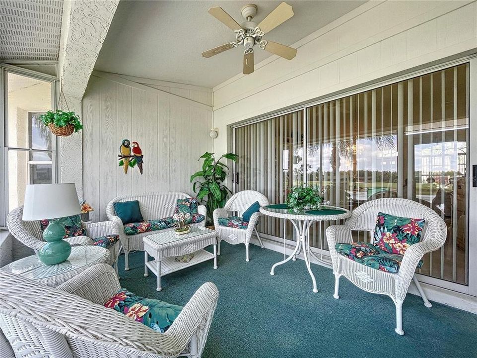 The Florida Room can be great entertaining space with the two sets of sliding glass doors
