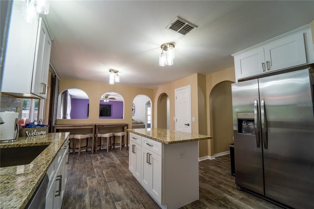 Kitchen area overlooking Living Room