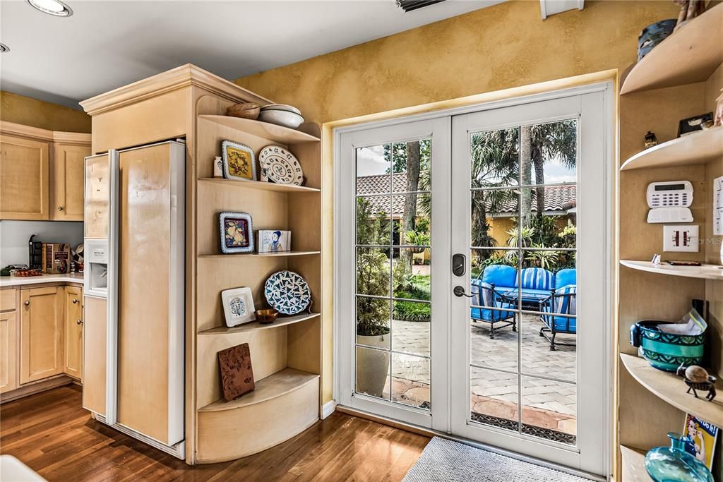 French doors off kitchen leading to patio