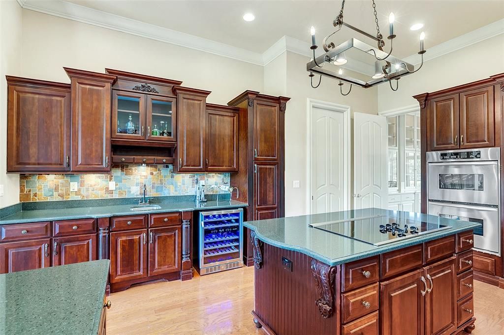 Kitchen- wet bar with wine fridge