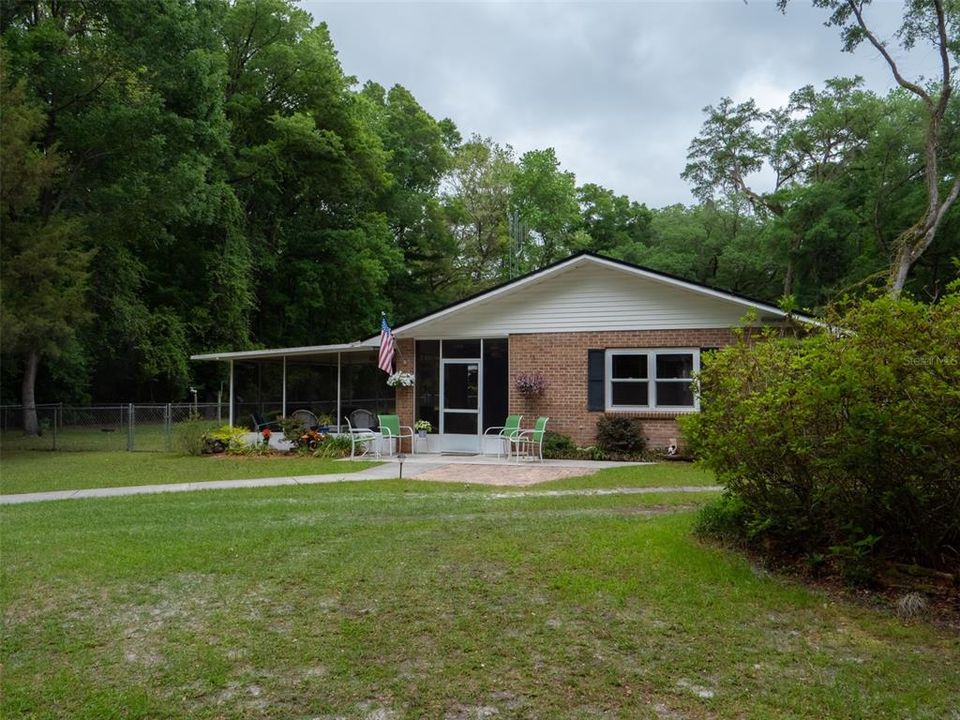 Facing screened porch