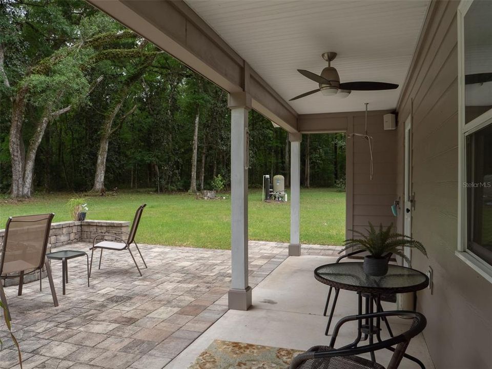 Patio and covered porch off of main bedroom