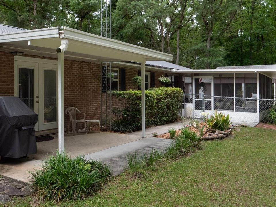 Back porch/covered patio and grill area