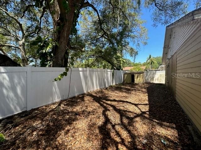 Back Yard with Storage Shed!