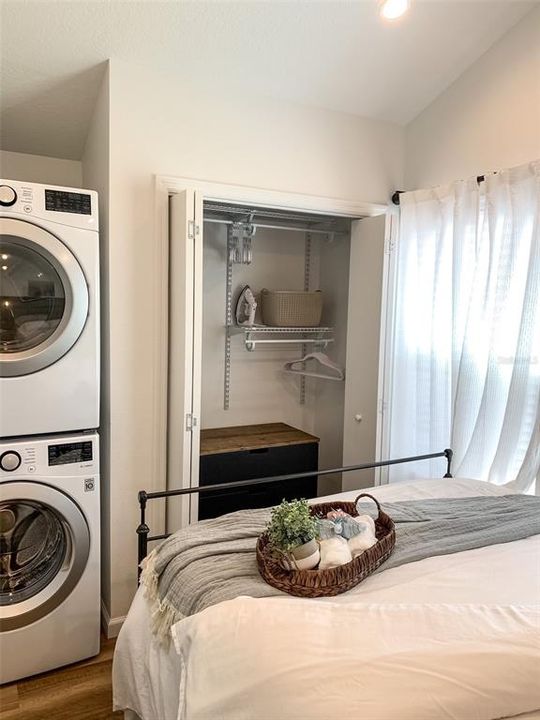Washer & Dryer located in Bedroom
