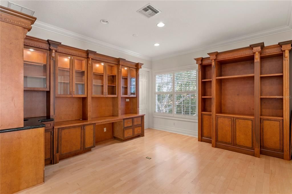 Executive Office with Custom Wood Cabinetry
