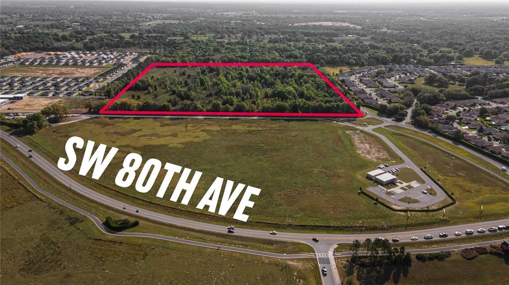 Aerial View of lot on SW 80th Ave